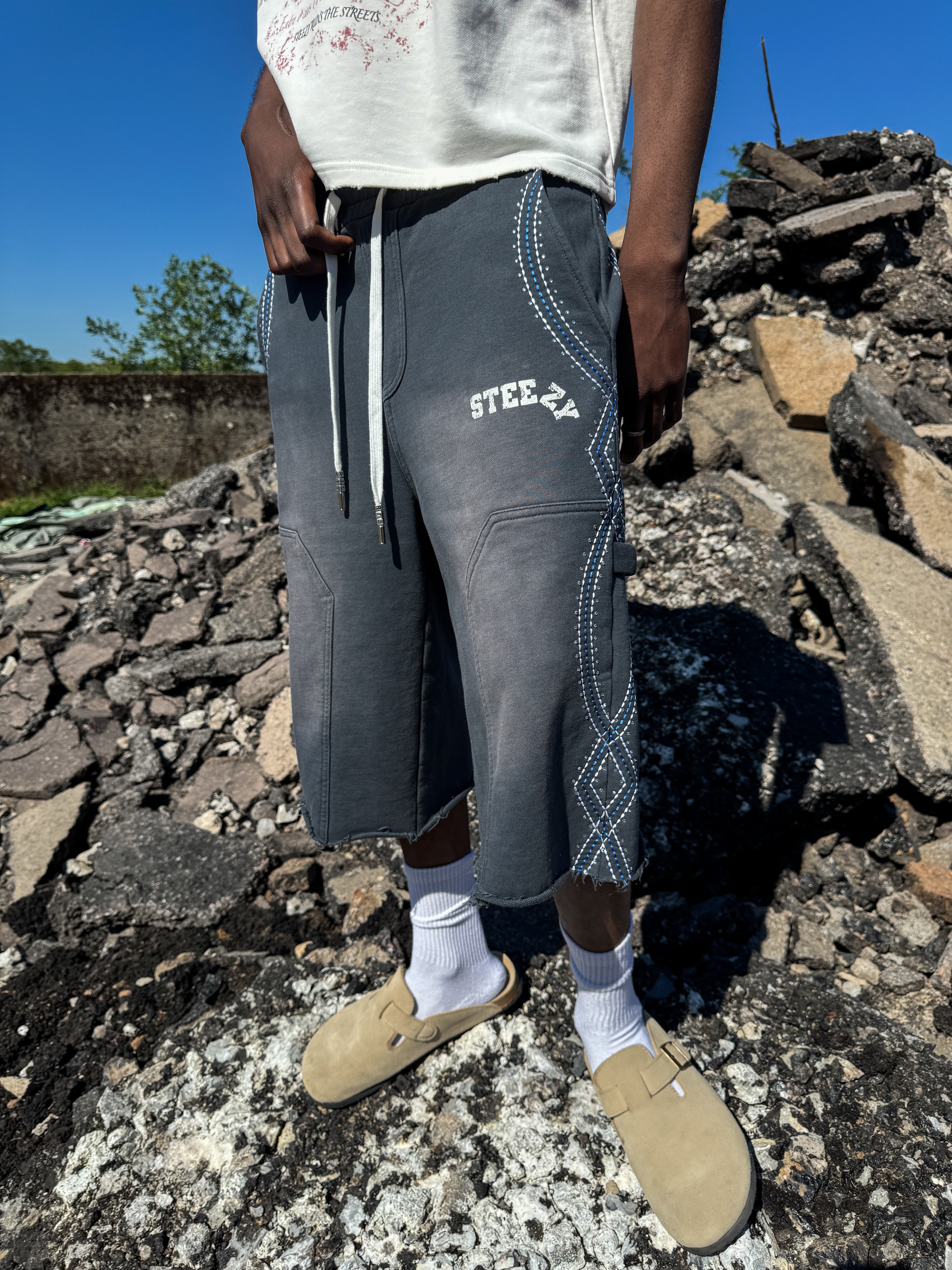Double Knee Long Shorts